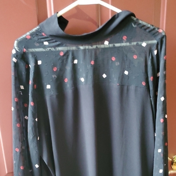 Kasper Black Tunic with Red and White Accents Nwt - Picture 10 of 10